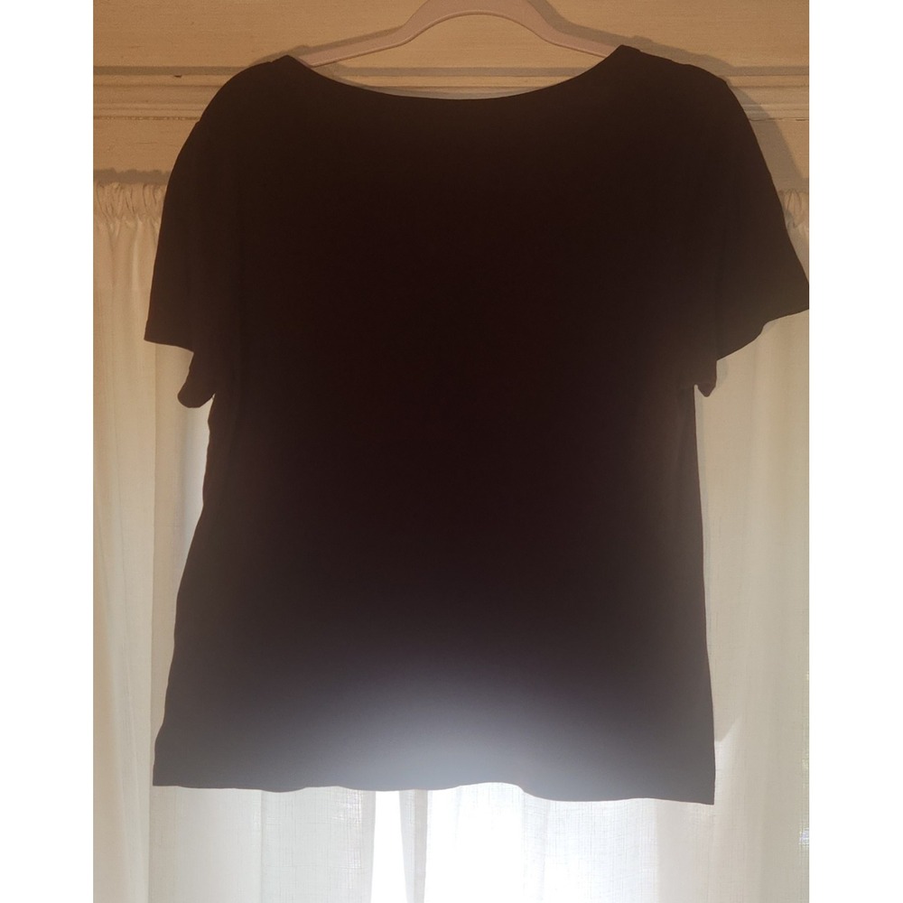 Women Old Navy Maroon Wine Everywear V-Neck Short Sleeve T-Shirt Relaxed Sz Med